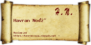 Havran Noé névjegykártya
